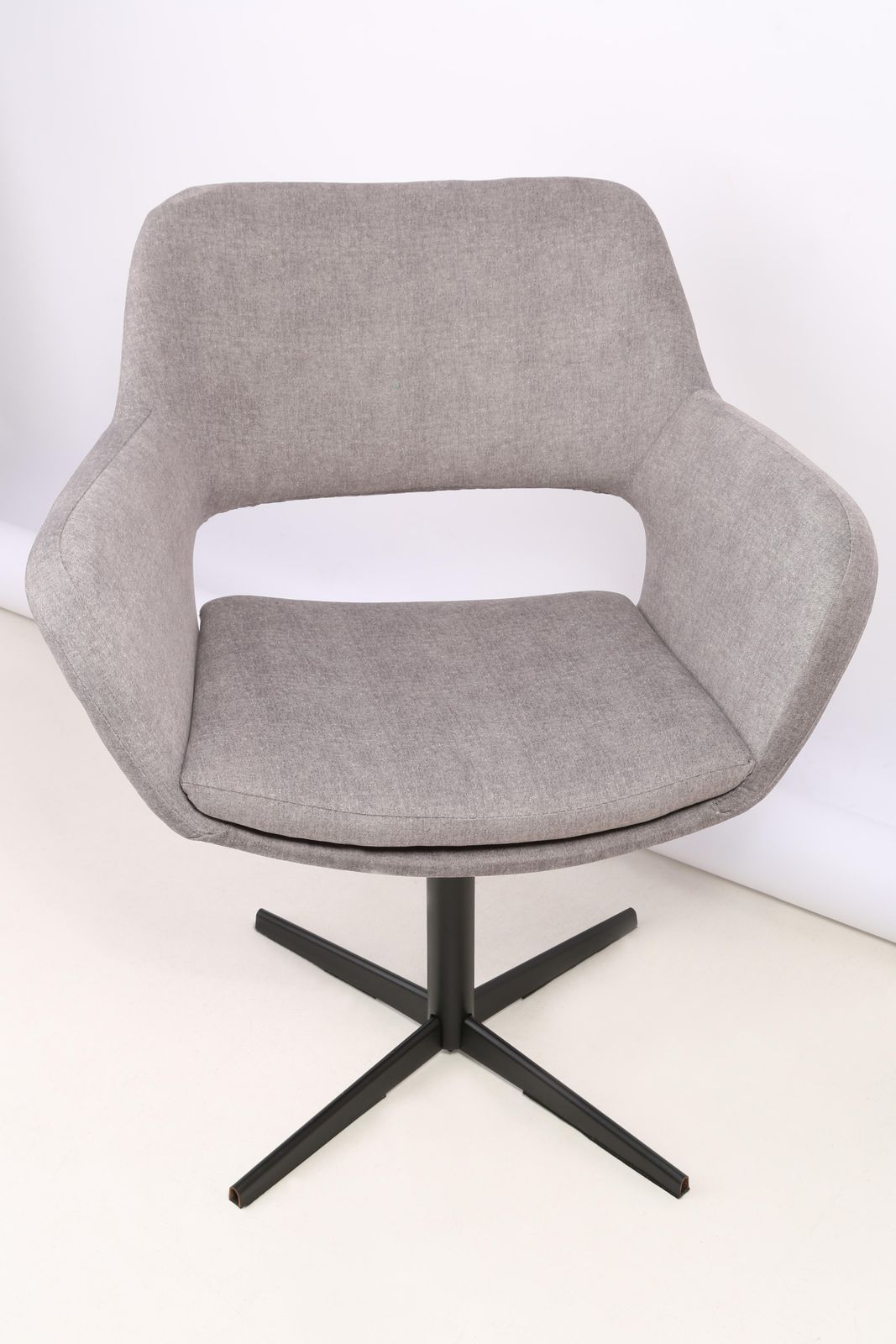 20th Century Vintage Grey Velvet Swivel Armchair, 1960s photo for sale