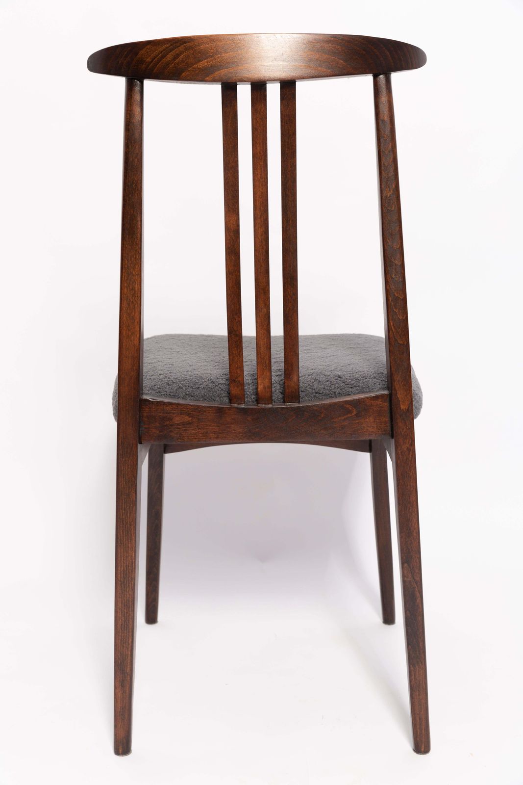 Twelve Mid Century Graphite Boucle Chairs, Walnut Wood, M Zielinski, Europe 1960 photo vinterior