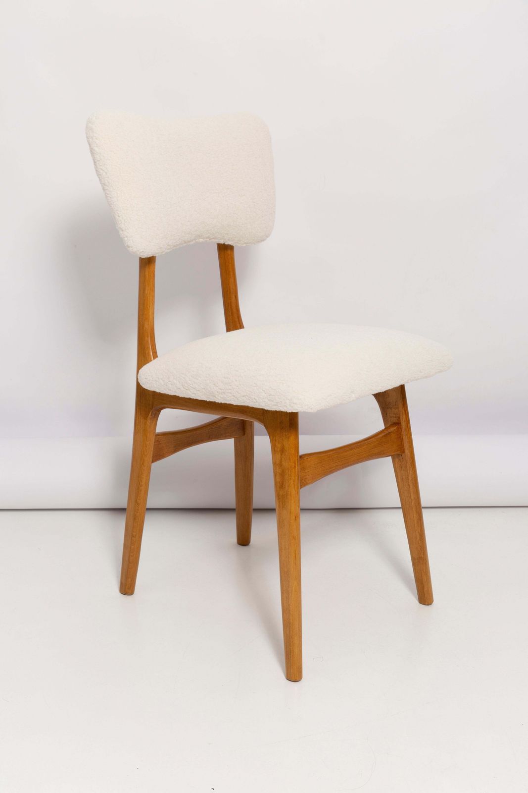 Set Of Twelve 20th Century Cream Boucle Butterfly Chairs, 1960s, Poland photo furniture