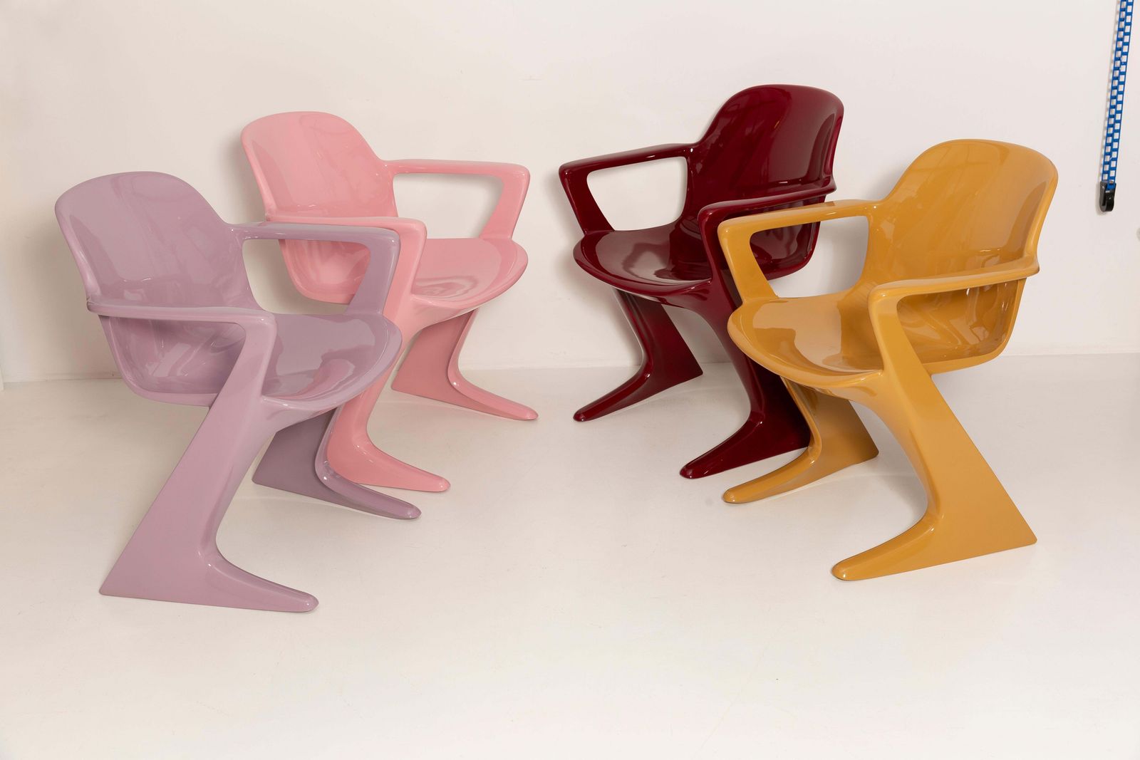 Set Of Six Mid Century Kangaroo Chairs, Ernst Moeckl, Germany, 1968 photo Furniture