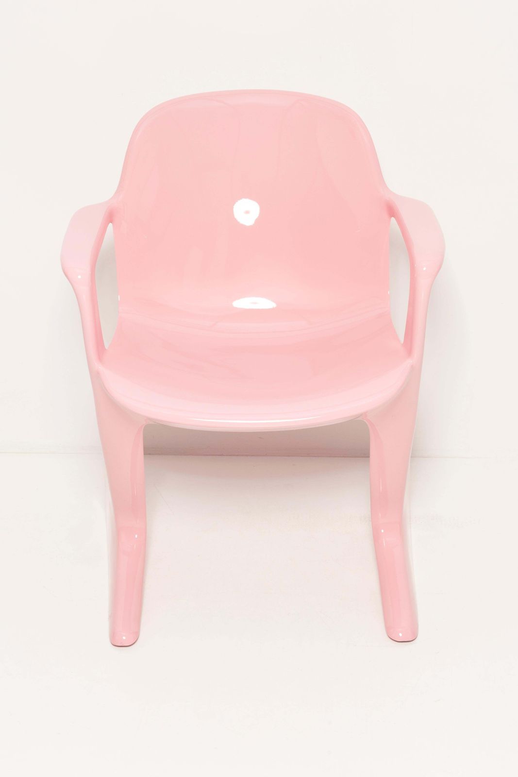 7655.0 Set Of Six Midcentury Pink Kangaroo Chairs, Ernst Moeckl, Germany, 1960s photo