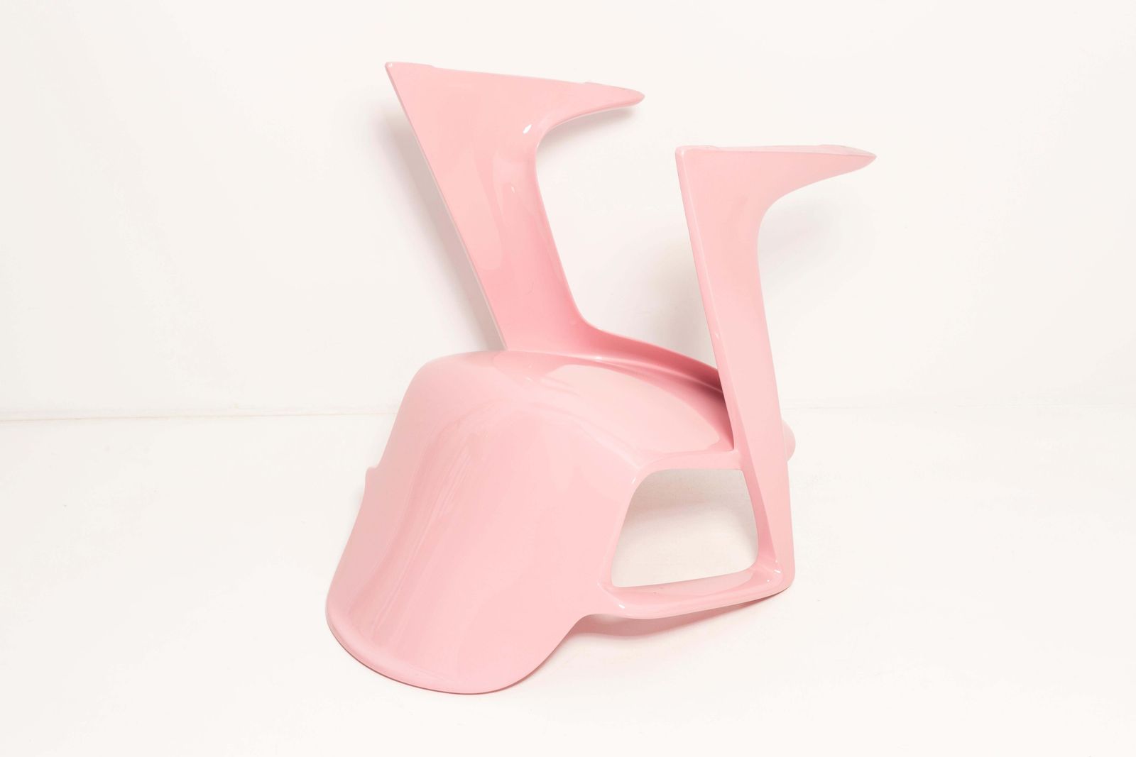 photo vintage Set Of Six Midcentury Pink Kangaroo Chairs, Ernst Moeckl, Germany, 1960s