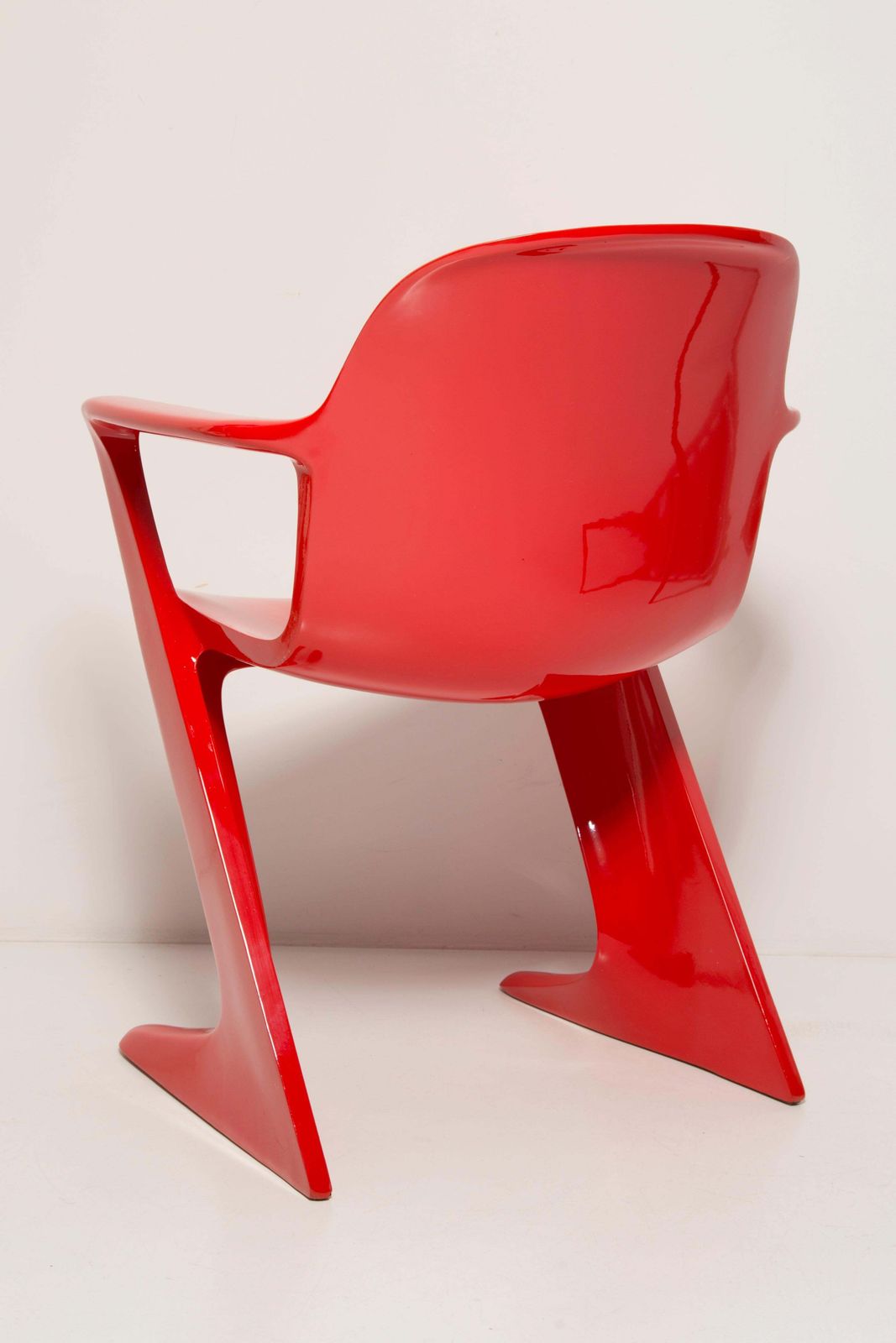 Furniture Set Of Six Midcentury Signal Red Kangaroo Chairs, Ernst Moeckl, Germany, 1968 photo