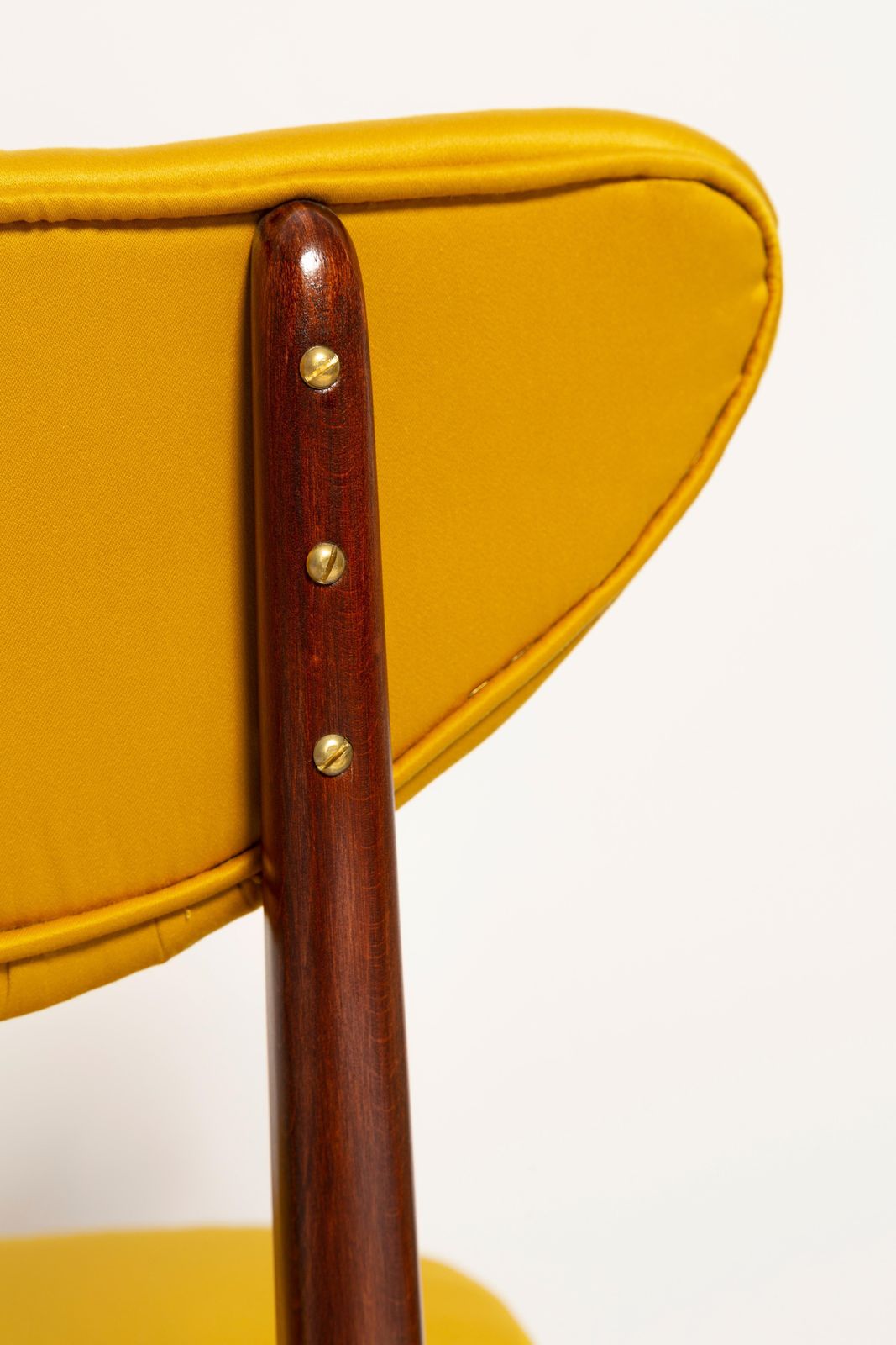 7144.0 Twelve Midcentury Heart Chairs, Yellow Satin Dedar Gildo Fabric, Europe, 1960s photo