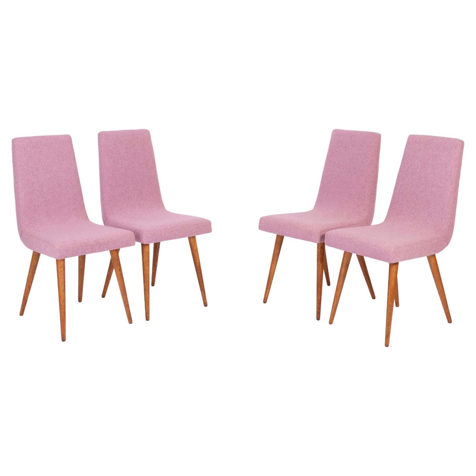 Set Of Four Mid Century Vintage Pink Melange Chairs, Europe, 1960s