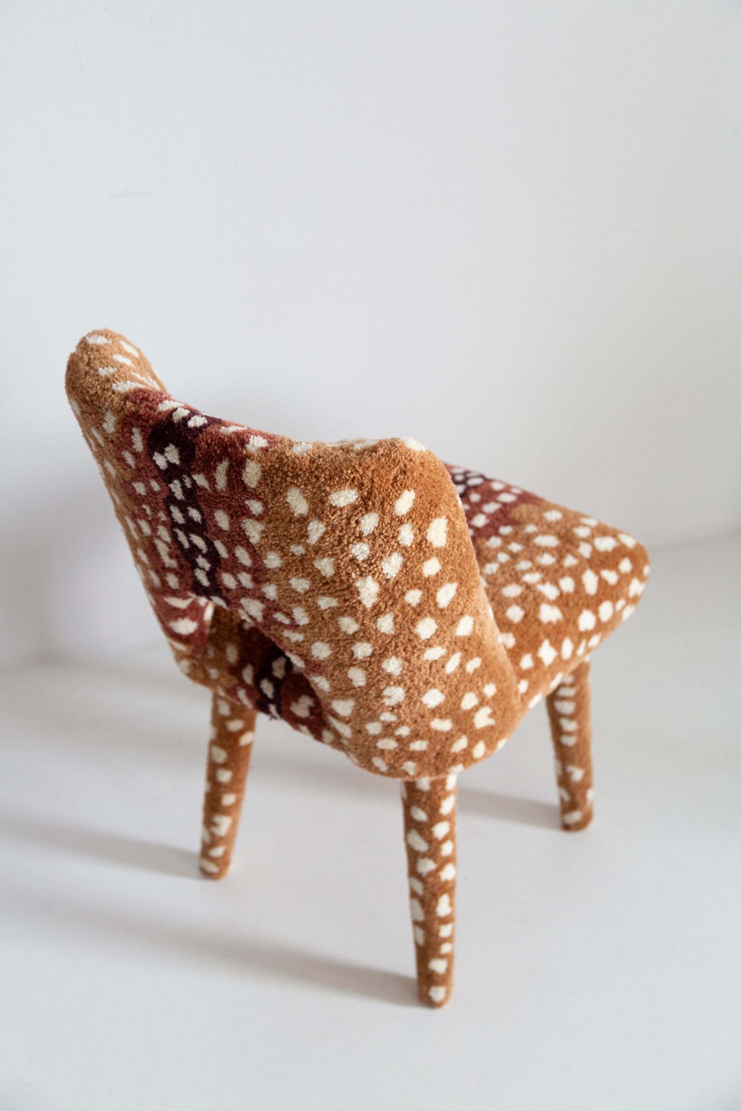 Six Mid Century Hand Tufting Roe Deer Bambi Wool Shell Chairs, Europe, 1960s photo buy