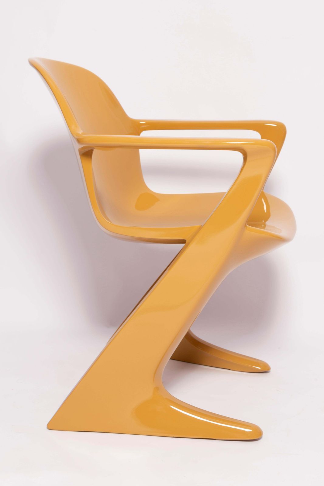 Set Of Six Mid Century Sand Beige Kangaroo Chairs, By Ernst Moeckl, Germany 1968 photo 7644.0