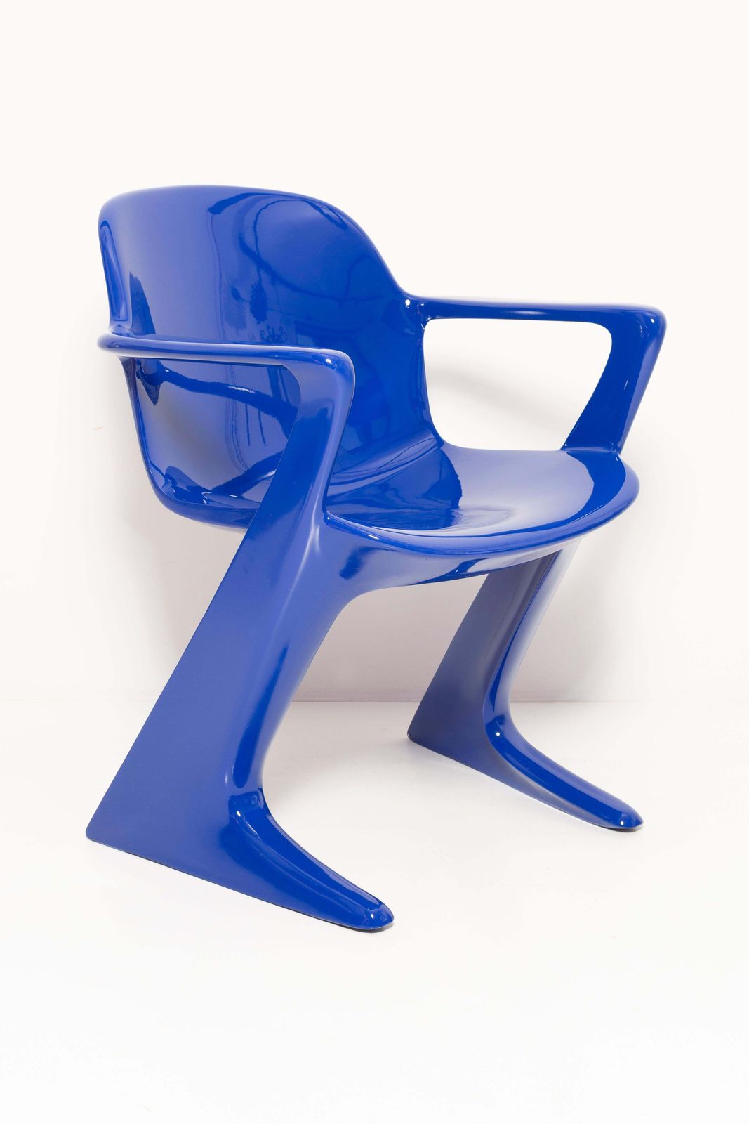 Set Of Eight Ultramarine Blue Kangaroo Chairs, By Ernst Moeckl, Germany, 1968 photo furniture