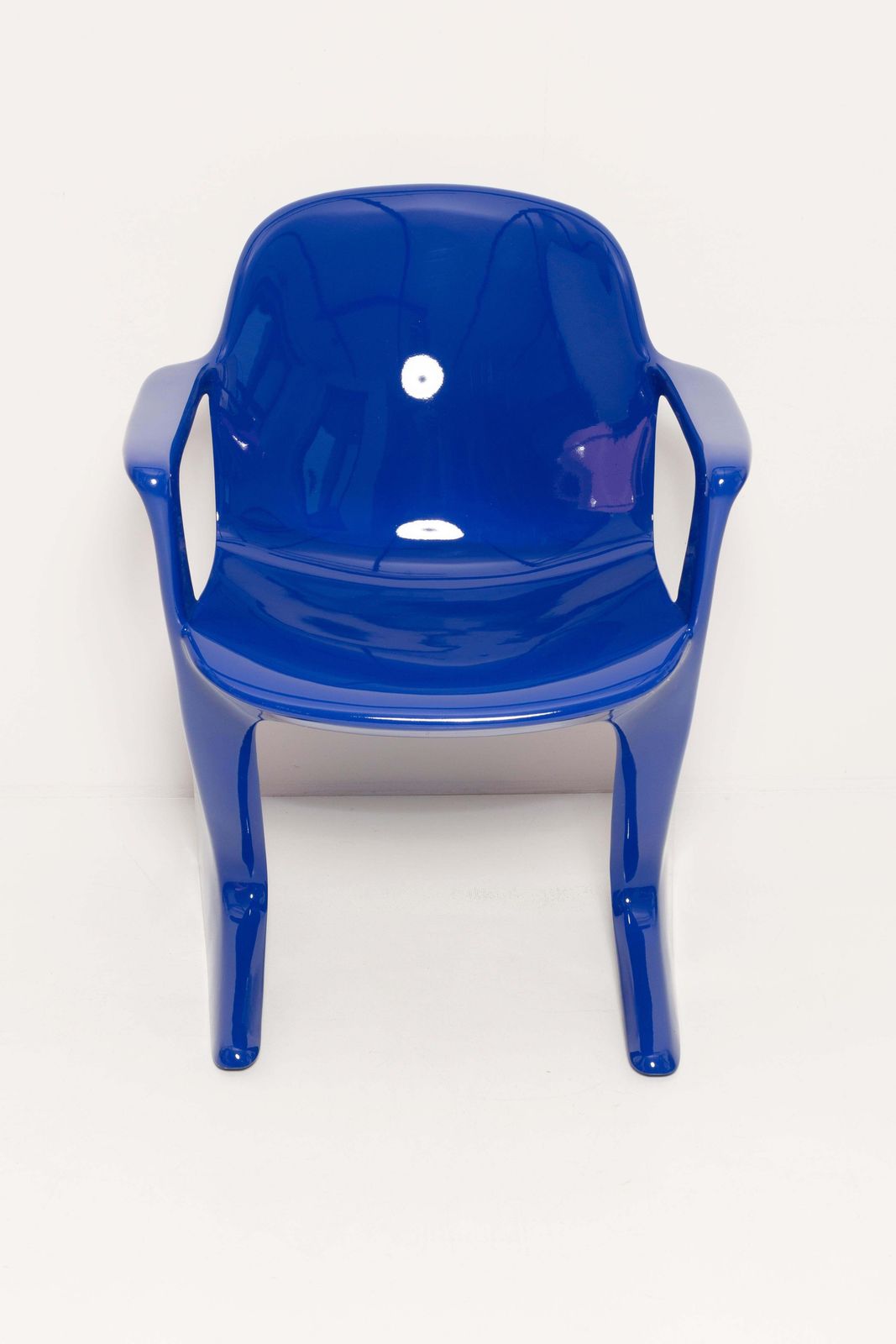 Set Of Eight Ultramarine Blue Kangaroo Chairs, By Ernst Moeckl, Germany, 1968 photo vinterior