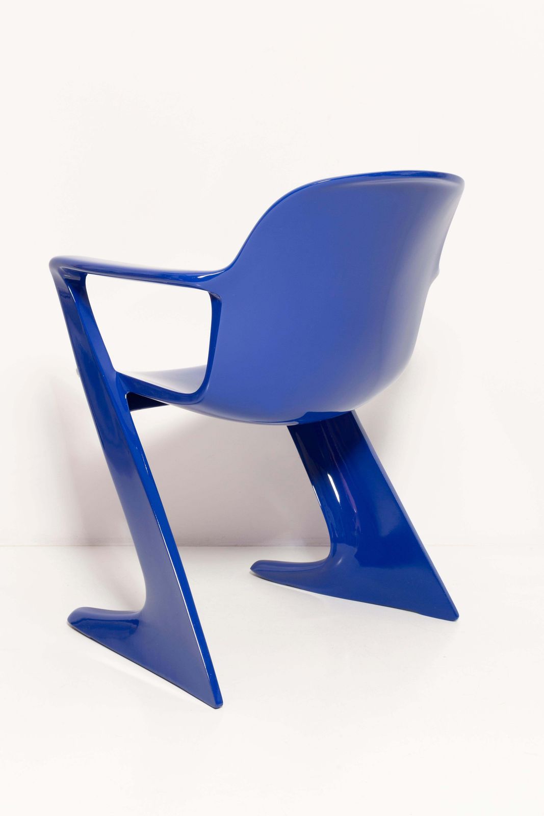 photo for sale Set Of Eight Ultramarine Blue Kangaroo Chairs, By Ernst Moeckl, Germany, 1968