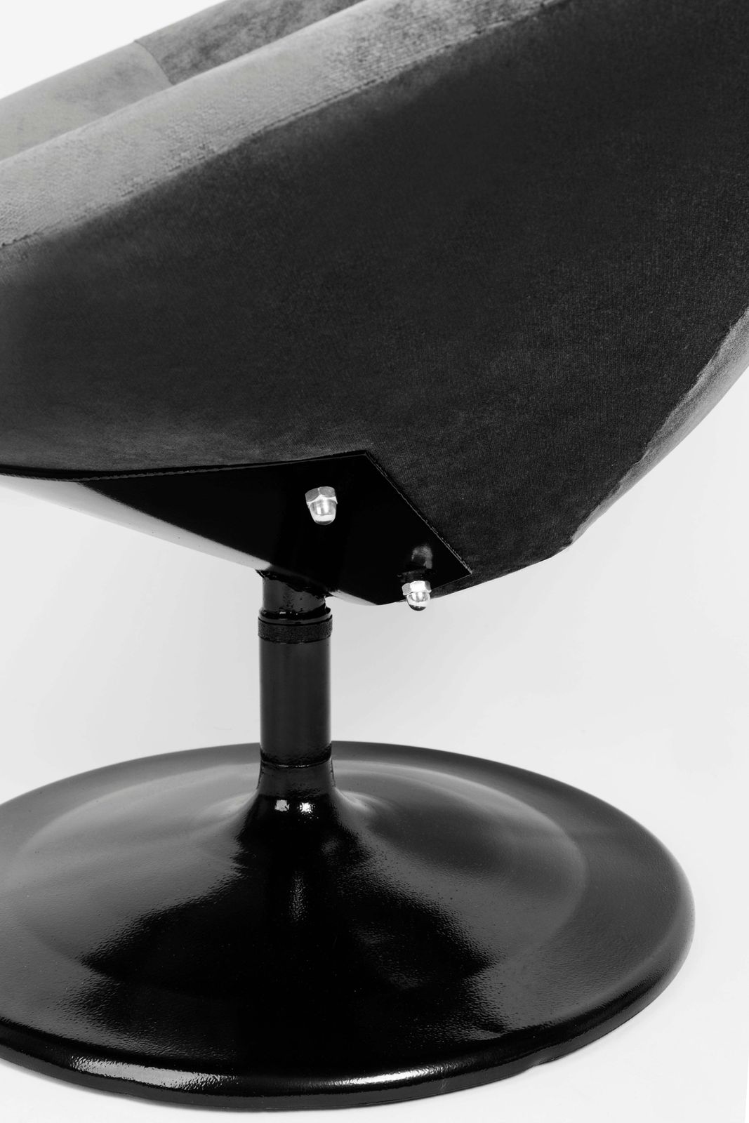 photo for sale Set Of Two 20th Century Vintage Black Velvet Swivel Armchairs, 1960s