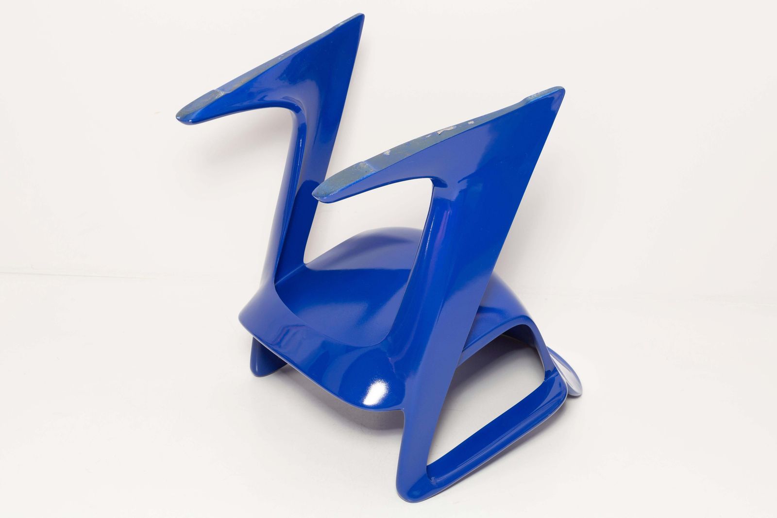 10192.0 Set Of Eight Ultramarine Blue Kangaroo Chairs, By Ernst Moeckl, Germany, 1968 photo