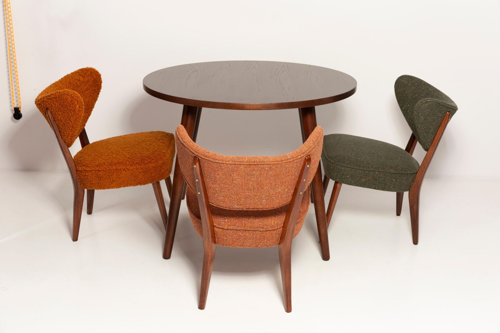 Set Of Four Boucle Shell Club Chairs And Dining Table, By Vintola Studio, Poland photo furniture