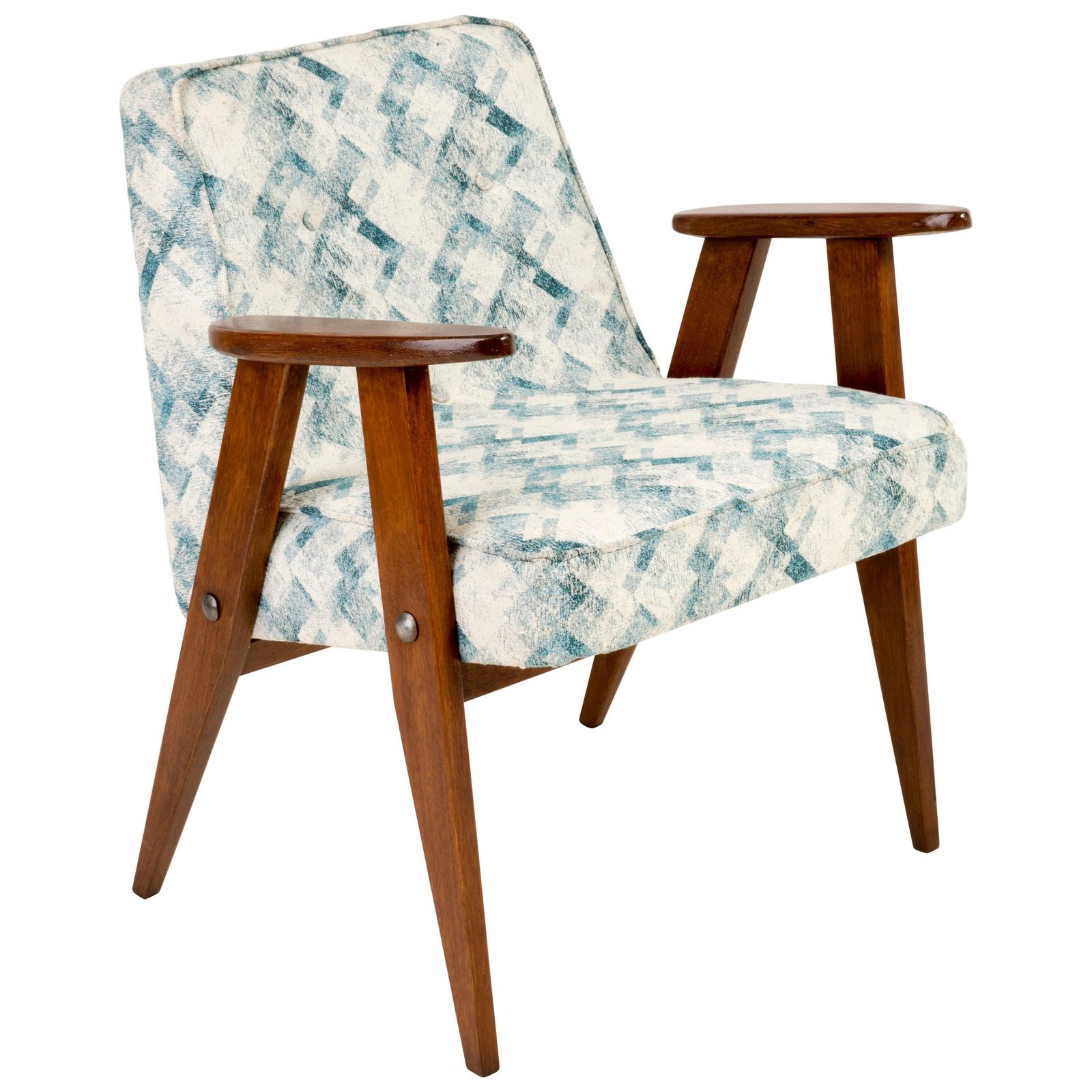 Lichtgroen Gedessineerde 366 Fauteuil, Jozef Chierowski, Jaren 1960