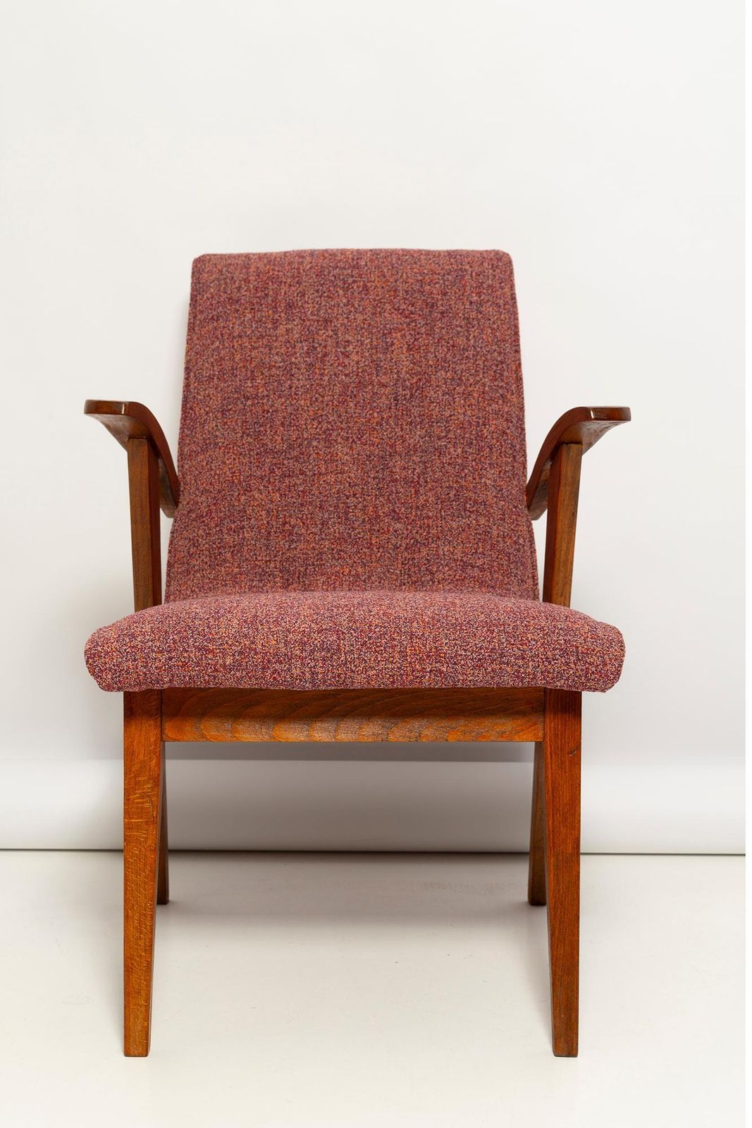photo buy Mid Century Vintage Purple Melange Armchair By Mieczyslaw Puchala, 1960s
