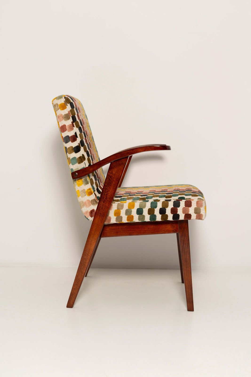 Mid Century Orphisme Multicolored Velvet Armchair By M. Puchala, Europe, 1960s photo 1019.0