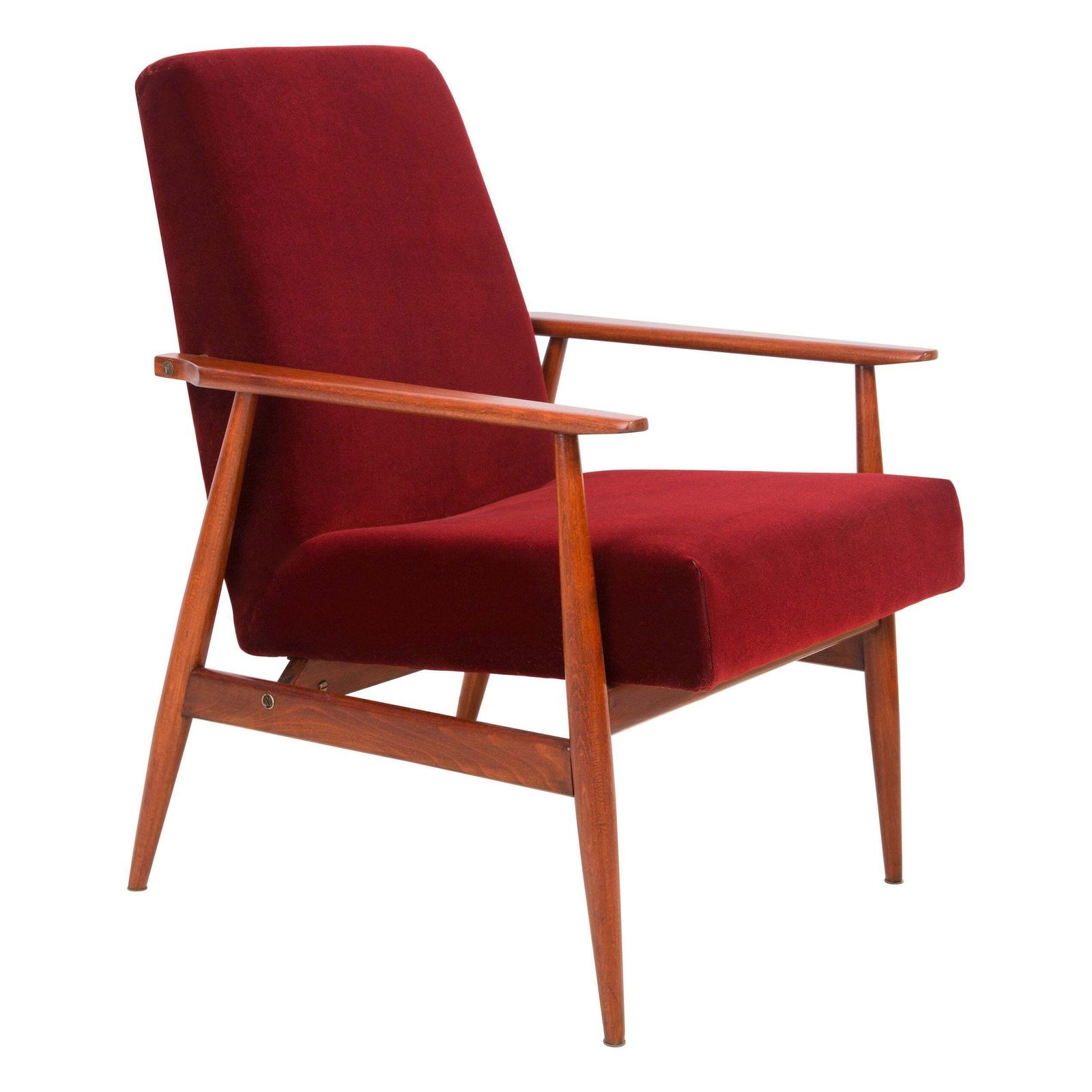 20th Century Burgundy Dark Red Dante Armchair, H. Lis, 1960s