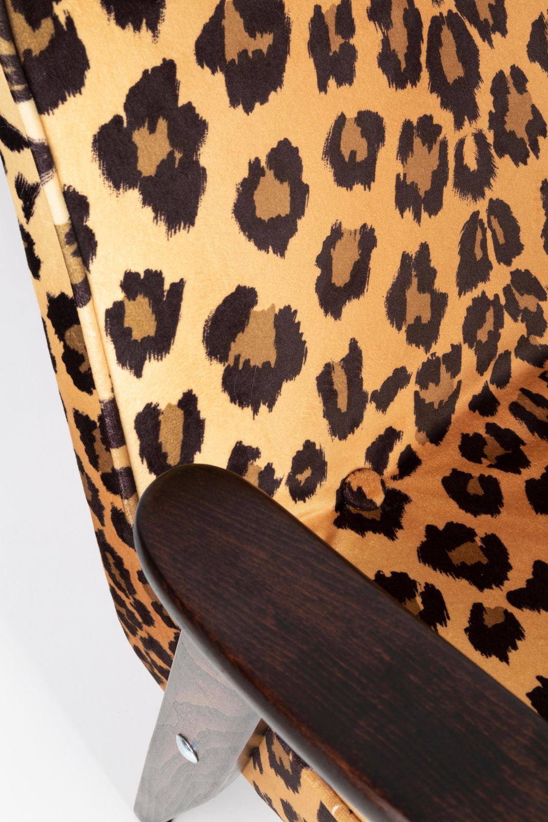 Midcentury 366 Armchair In Leopard Print Velvet, Jozef Chierowski, 1960s photo vinterior