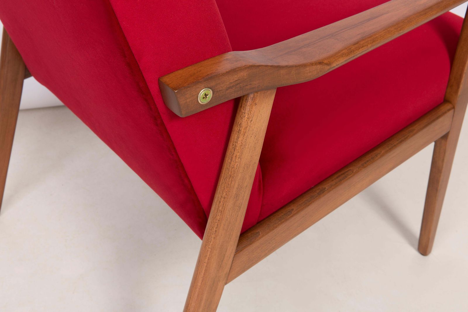Midcentury Red Velvet Dante Armchair, 1960s photo vintage