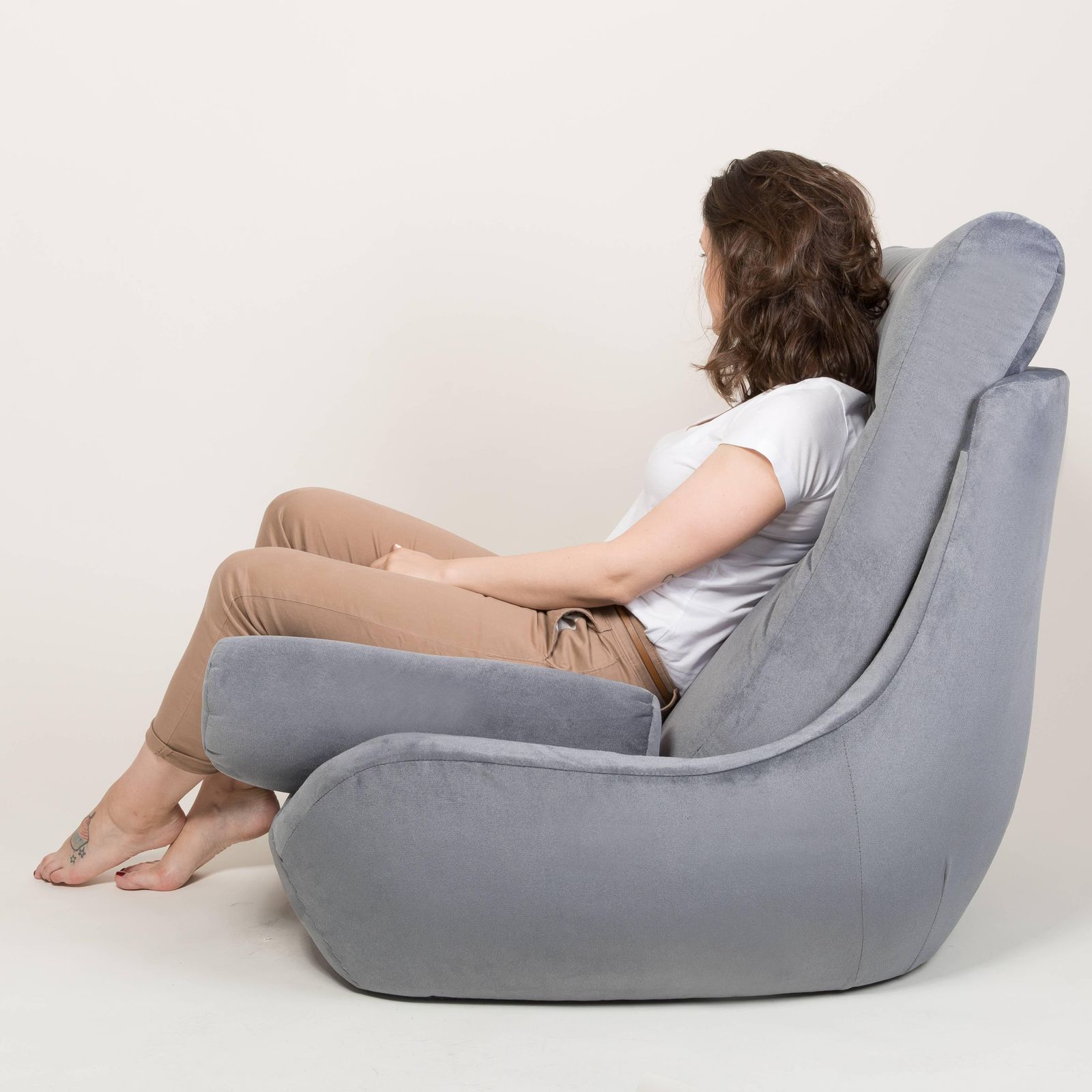 Vintage Grijze Fluwelen Atlantis Fauteuil, Ca. Jaren 1960, 20e Eeuw photo buy