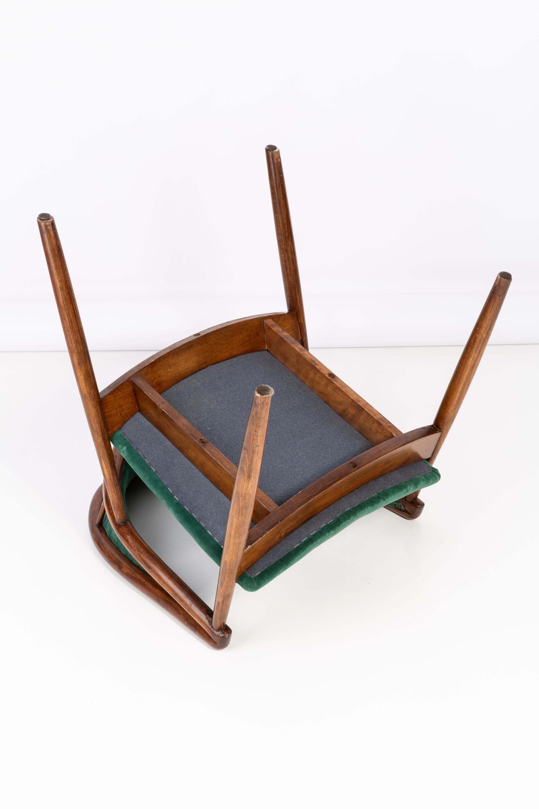 photo vinterior Vintage James Mont Bent Beech Armchair, Dark Green, 1960s