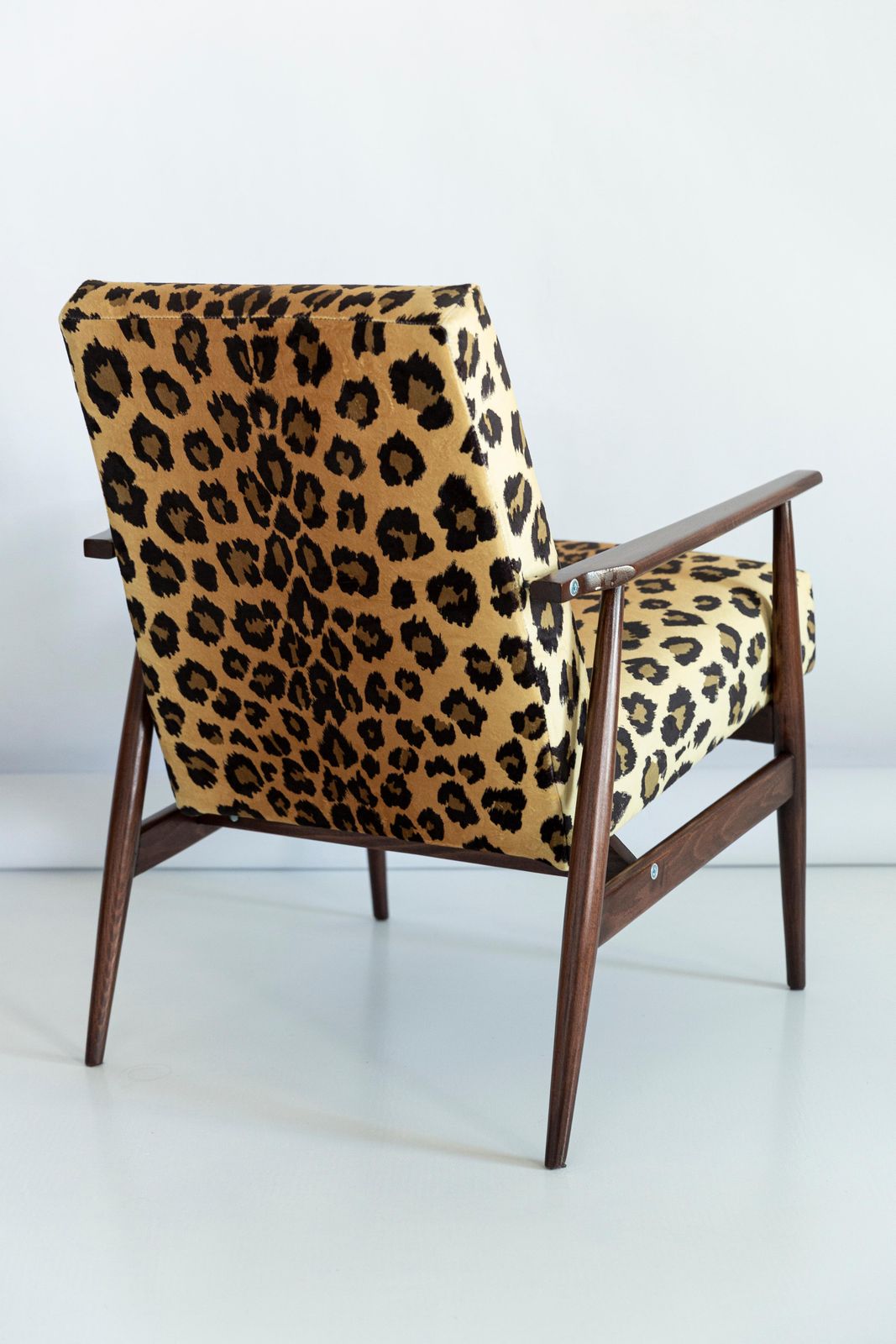 Midcentury Leopard Print Velvet Dante Armchair, H. Lis, 1960s photo 1361.0