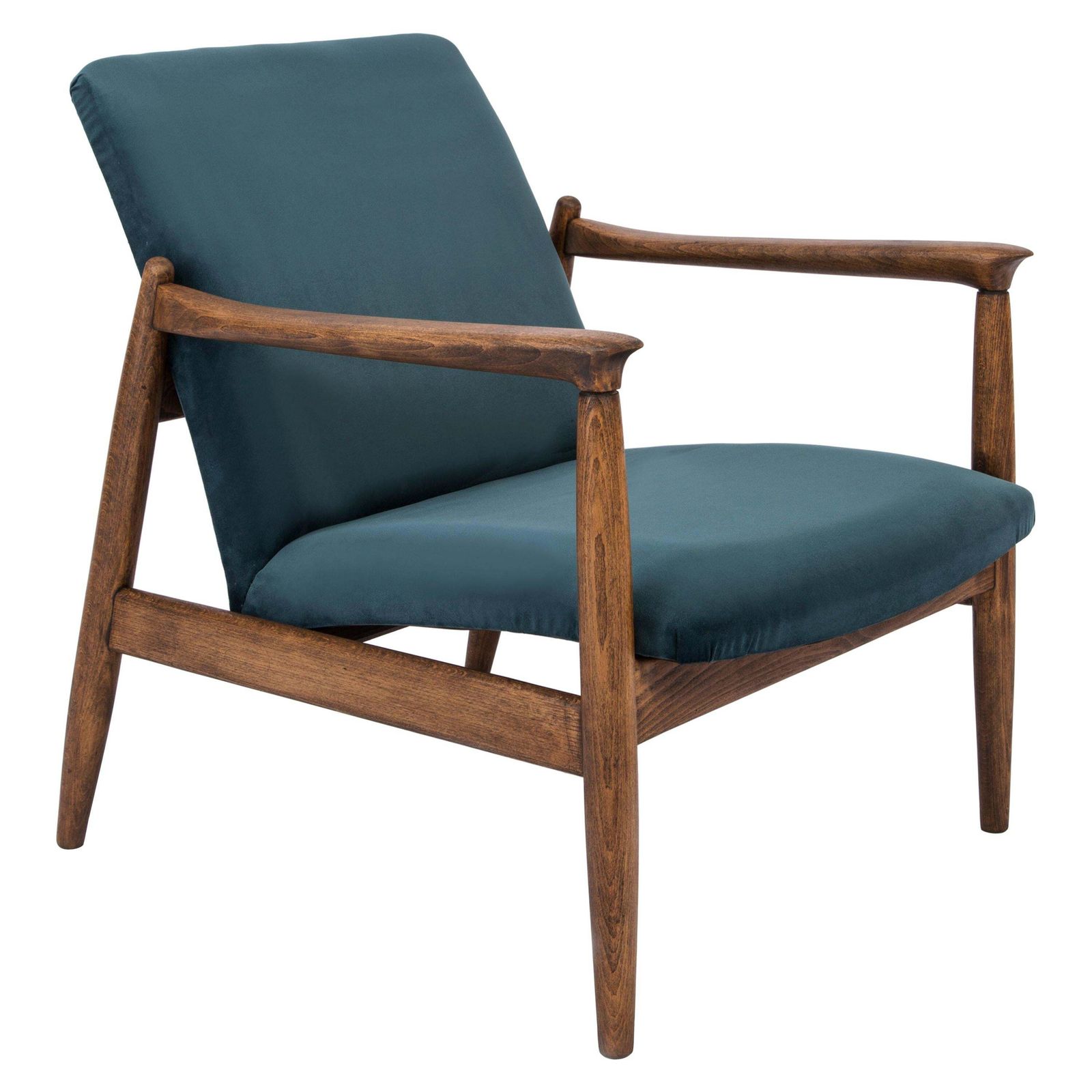 Mid Century Petrol Blauwe Fauteuil, Edmund Homa, Jaren 1960