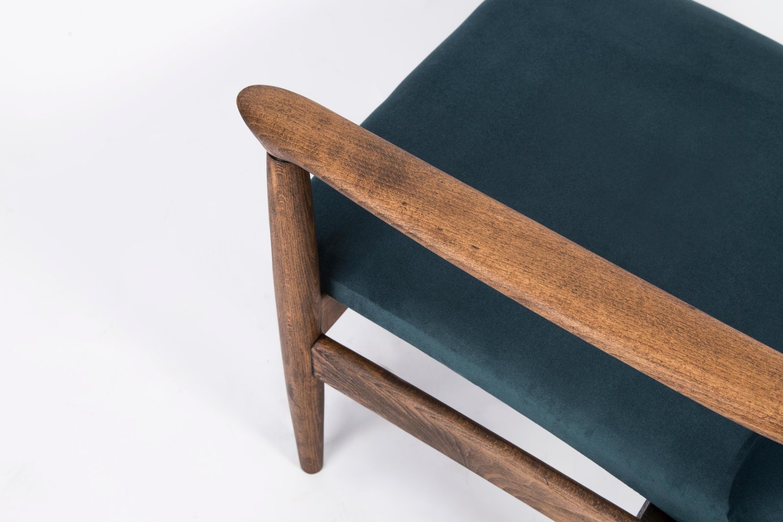 Mid Century Petrol Blauwe Fauteuil, Edmund Homa, Jaren 1960 photo Meubels