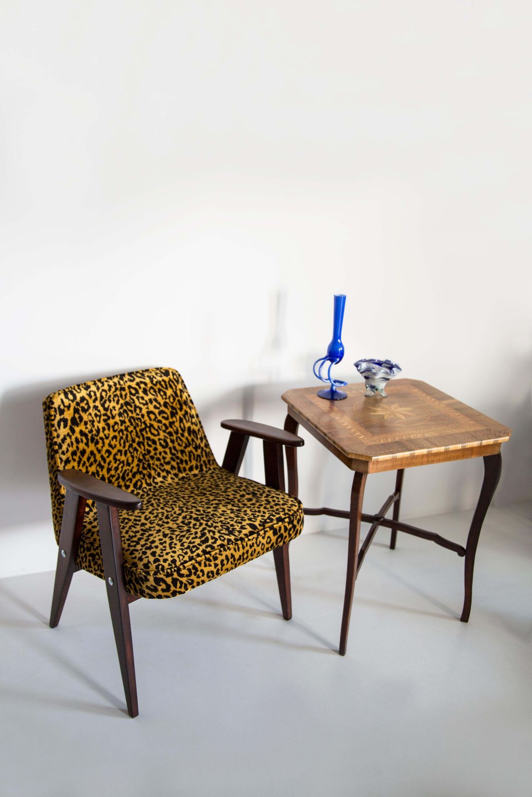 Mid Century 366 Armchair In Leopard Velvet, Jozef Chierowski, Europe 1960s photo Furniture