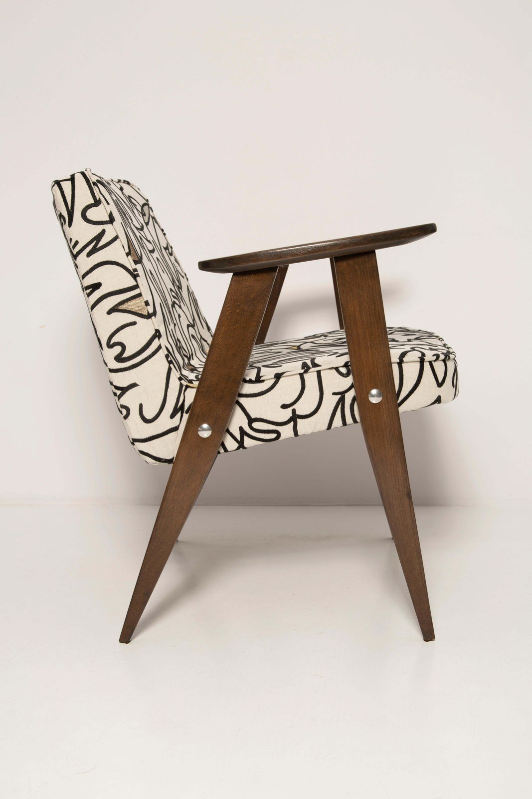 Mid Century 366 Fauteuil In Licht Linnen, Door Jozef Chierowski, Polen, Jaren 1960 photo vintage