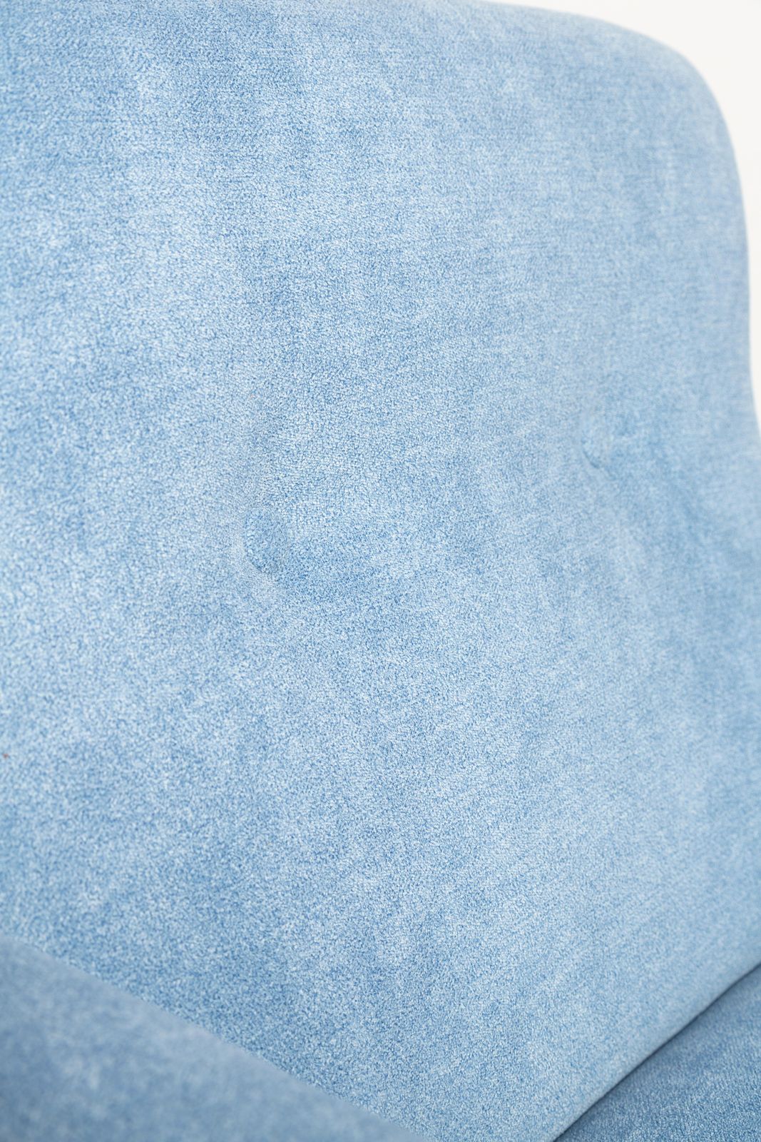 photo vinterior Mid Century Baby Blue Velvet Vintage Armchair, Walnut Wood, Europe, 1960s