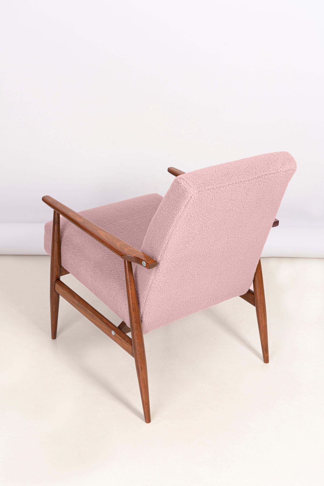 photo furniture Dusty Pink Bouclé Dante Armchair, H. Lis, Europe, 1960s