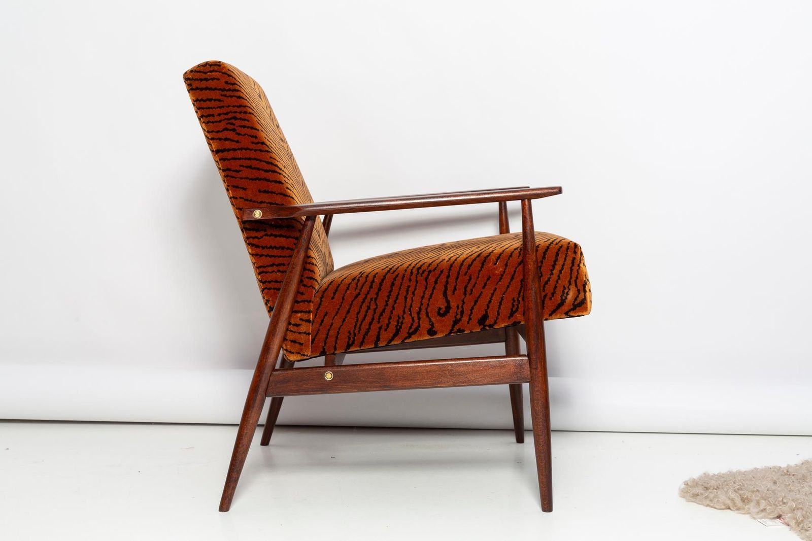 Mid Century Dedar Tiger Velvet Dante Armchair, H. Lis, Europe, 1960s photo 1361.0