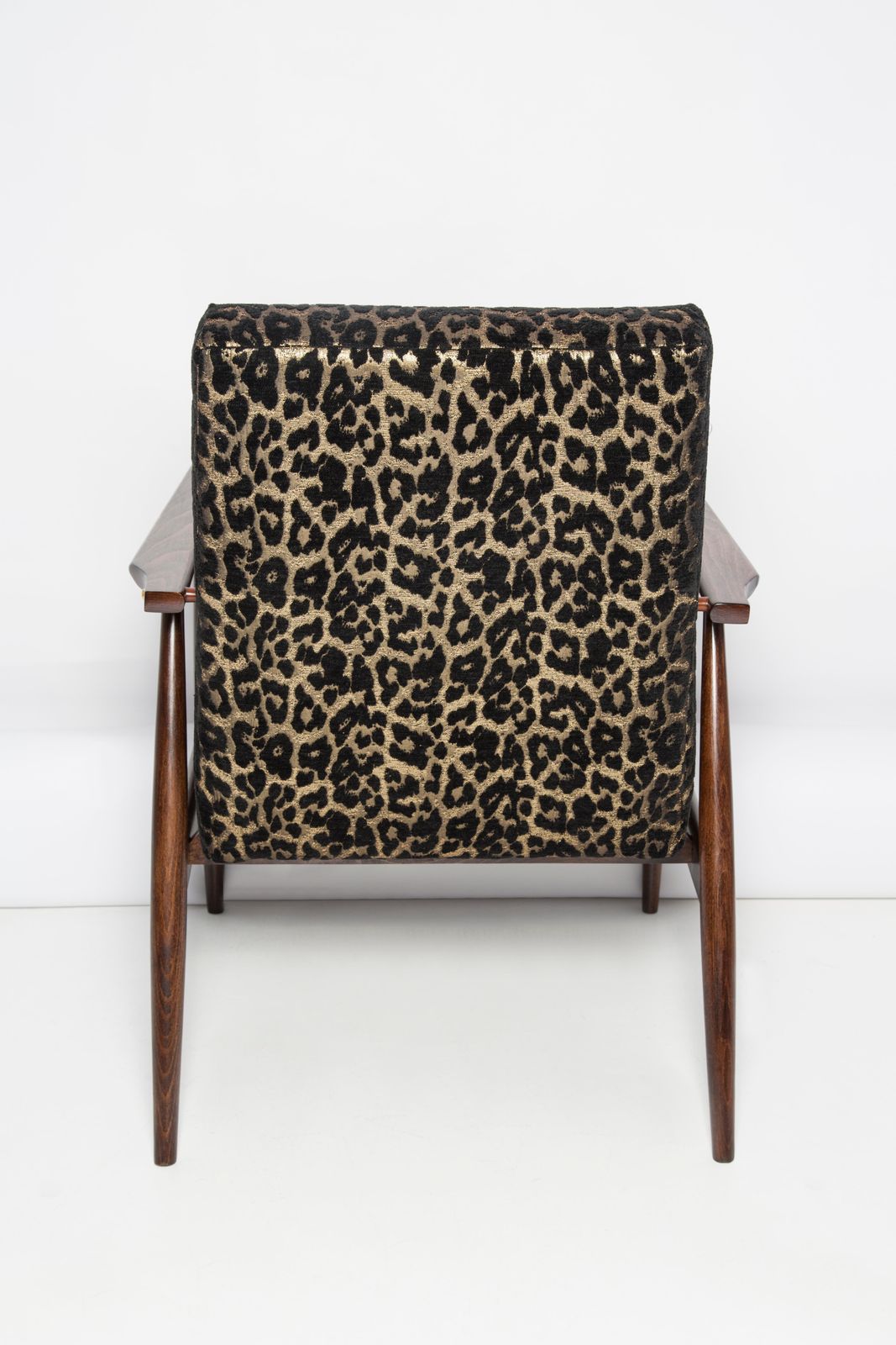 photo vintage Mid Century Leopard Print Velvet Dante Armchair, H. Lis, Europe, 1960s
