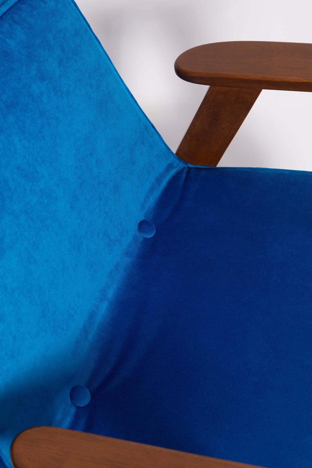 Mid Century 366 Armchair In Blue Velvet, By Jozef Chierowski, Europe 1960s photo buy