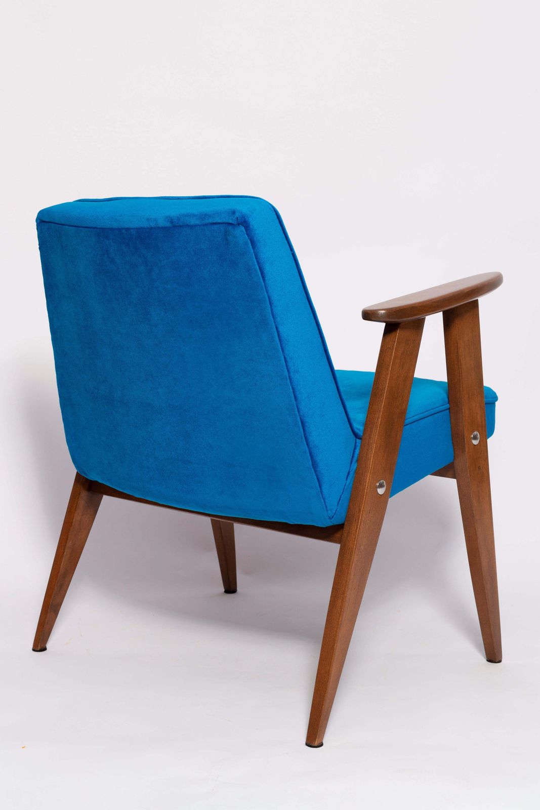 photo furniture Mid Century 366 Armchair In Blue Velvet, By Jozef Chierowski, Europe 1960s