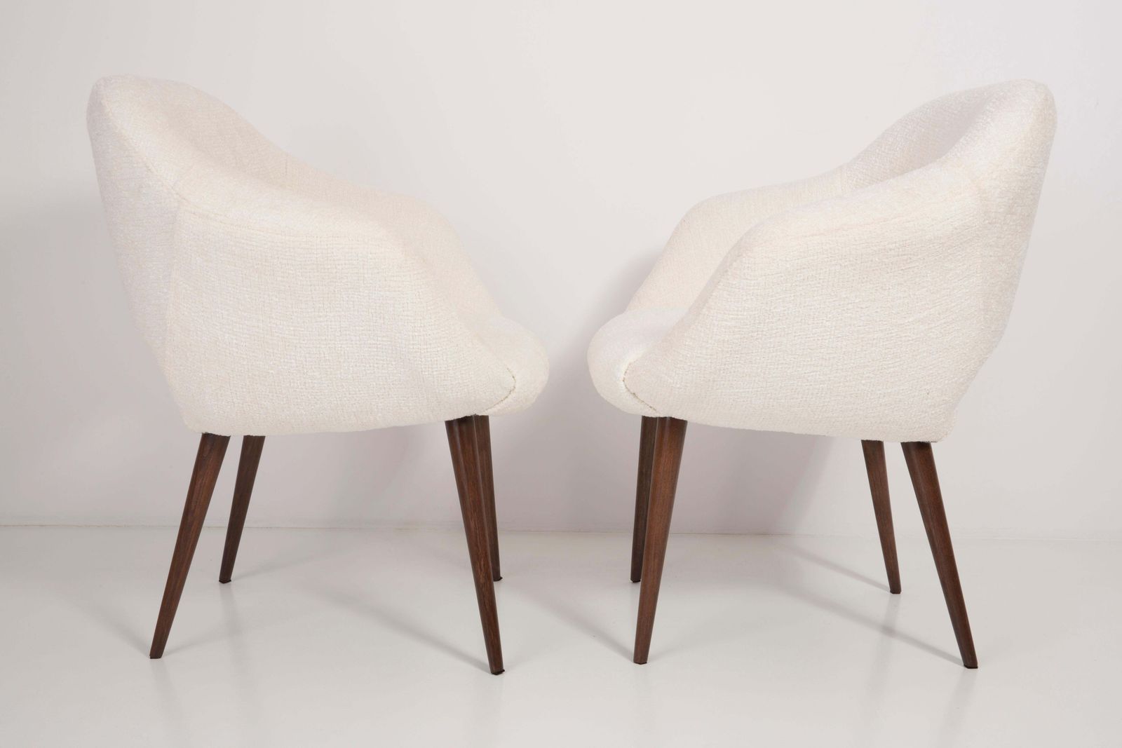 Furniture Midcentury White Boucle Club Armchair, 1960s photo