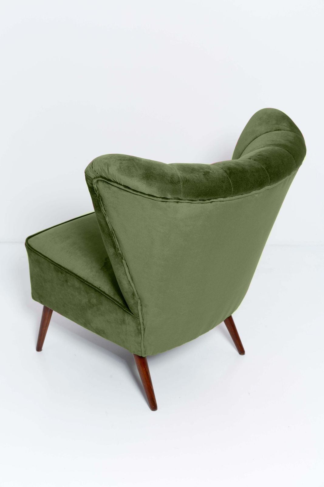 Furniture Midcentury Green Velvet Club Armchair, Europe, 1960s photo