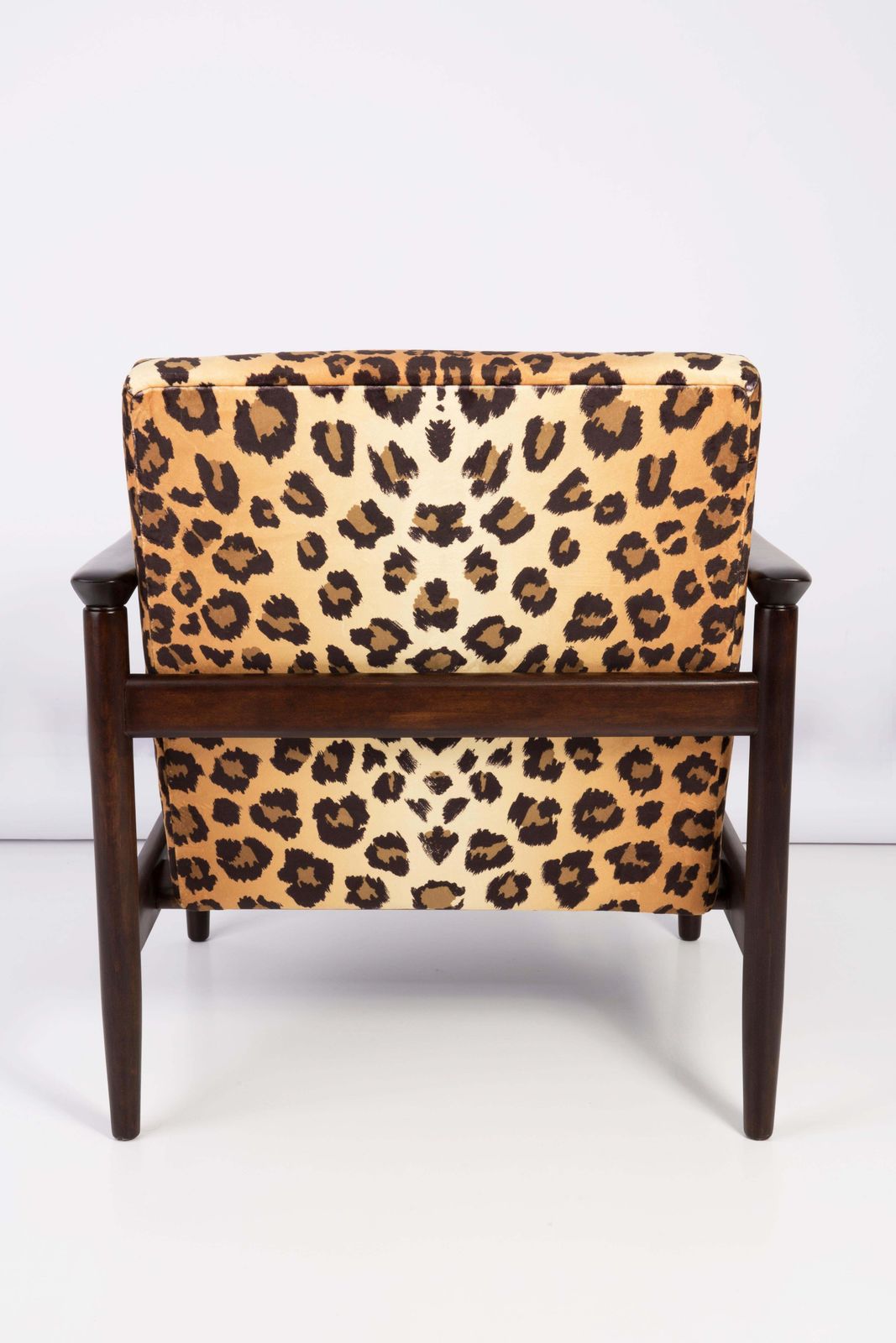 photo for sale Leopard Velvet Armchair, Hollywood Regency, Dark Wood, Edmund Homa, 1960s Poland