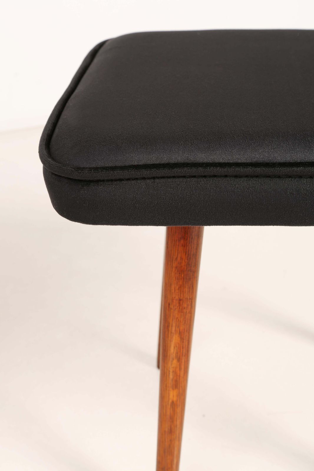 Set Of Two 20th Century Mini Black Velvet Stools, 1960s photo vintage