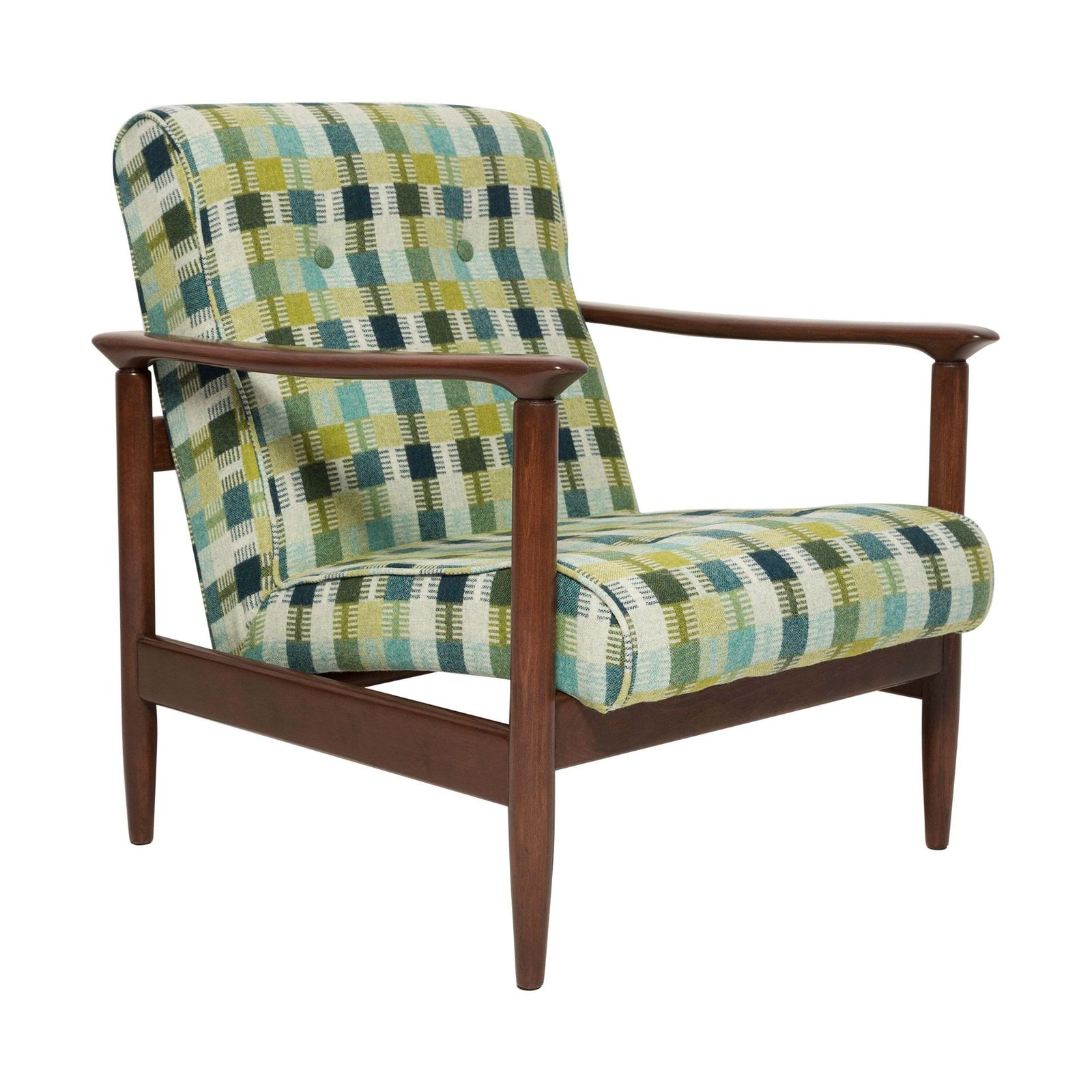 Mid Century Green Wool Armchair, Gfm 142, Edmund Homa, Europe, 1960s