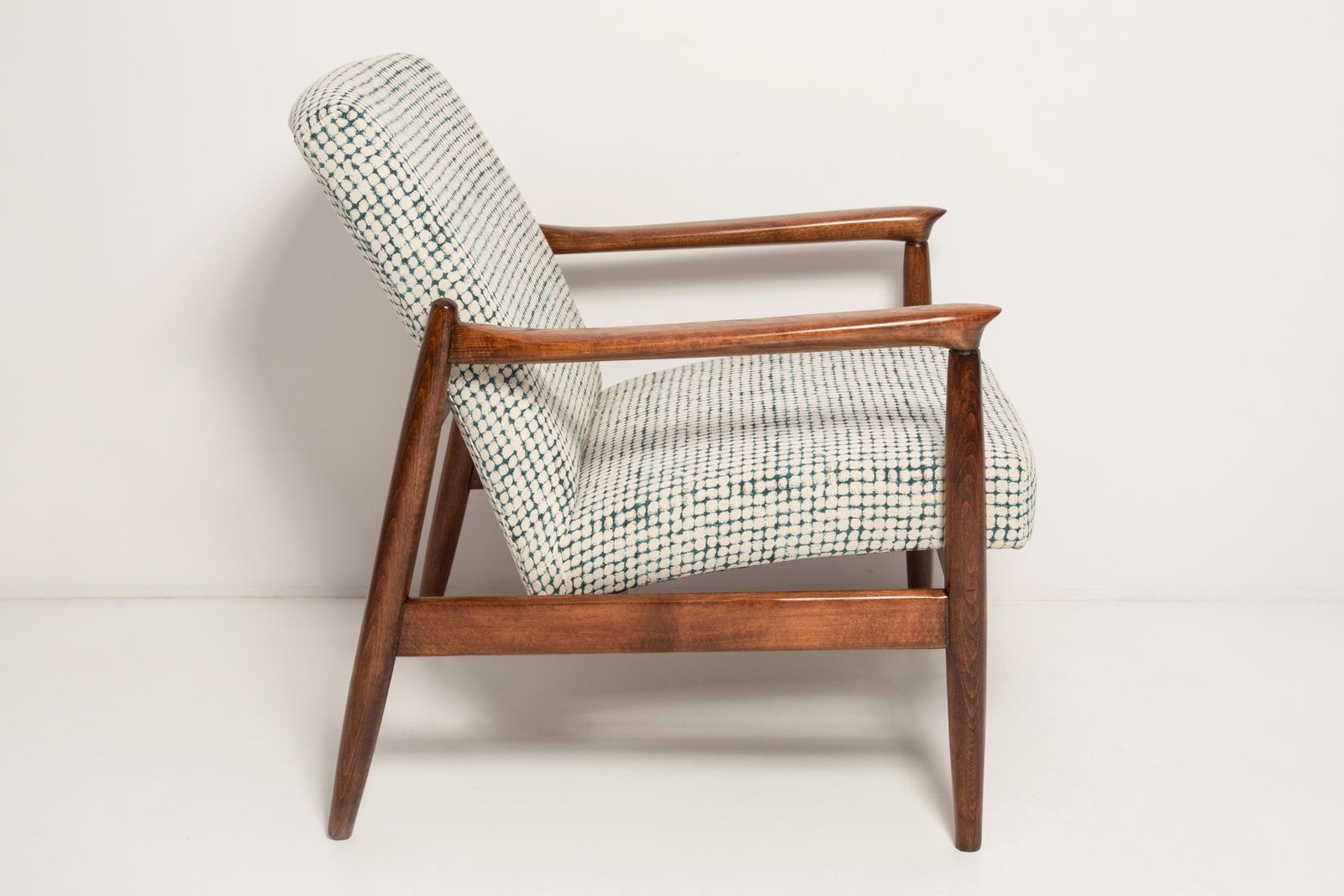 Mid Century White And Aqua Vintage Gfm 64 Armchair, Edmund Homa, Europe, 1960s photo 1531.0