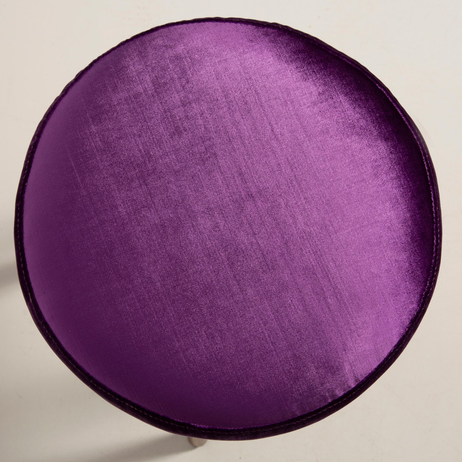 Mid Century Glossy Purple Velvet Stool, Europe, 1960s photo buy