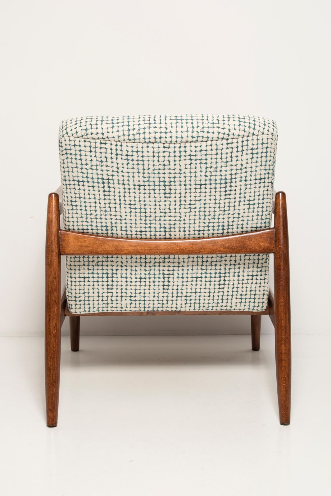 1531.0 Mid Century White And Aqua Vintage Gfm 64 Armchair, Edmund Homa, Europe, 1960s photo