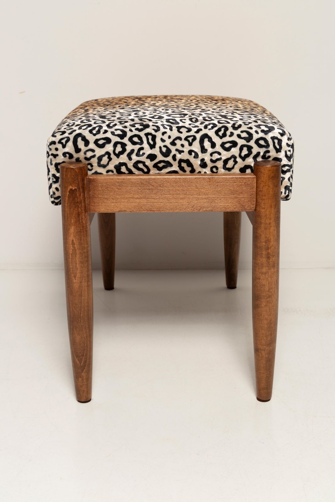 Midcentury Vintage Leopard Velvet Stool, Edmund Homa, Europe, 1960s photo buy