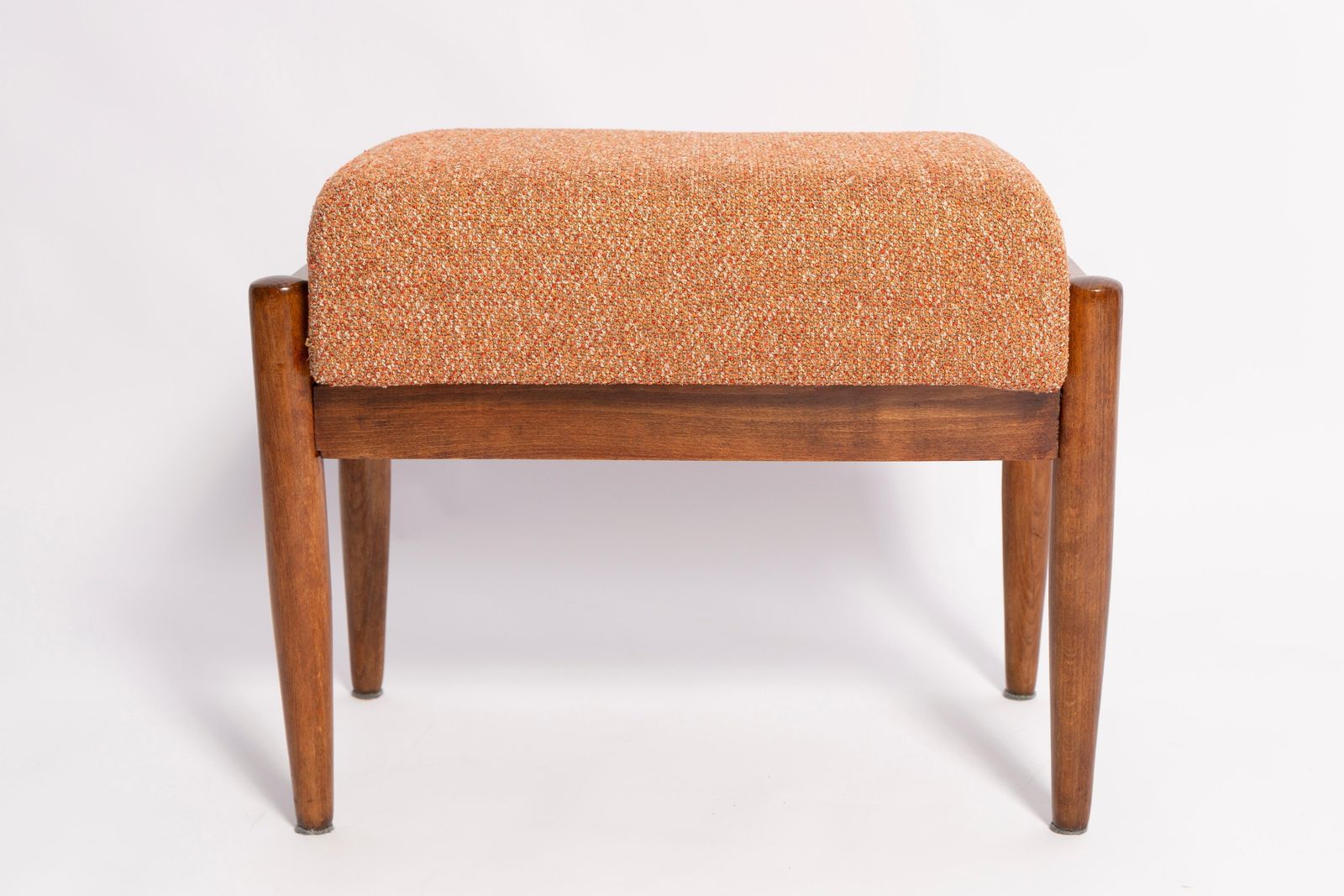 Mid Century Orange Melange Vintage Stool, Edmund Homa, 1960s photo furniture