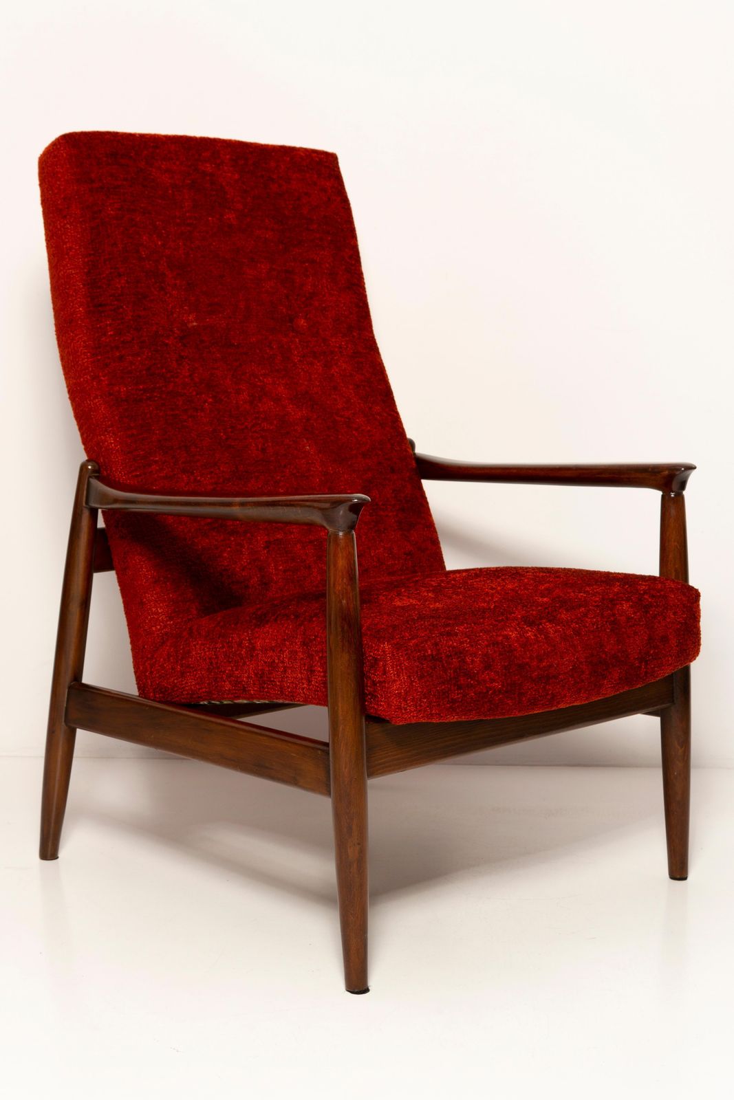 Mid Century Burgundy Red Wine Armchair Gfm 64 High, Edmund Homa, Europe, 1960s photo for sale