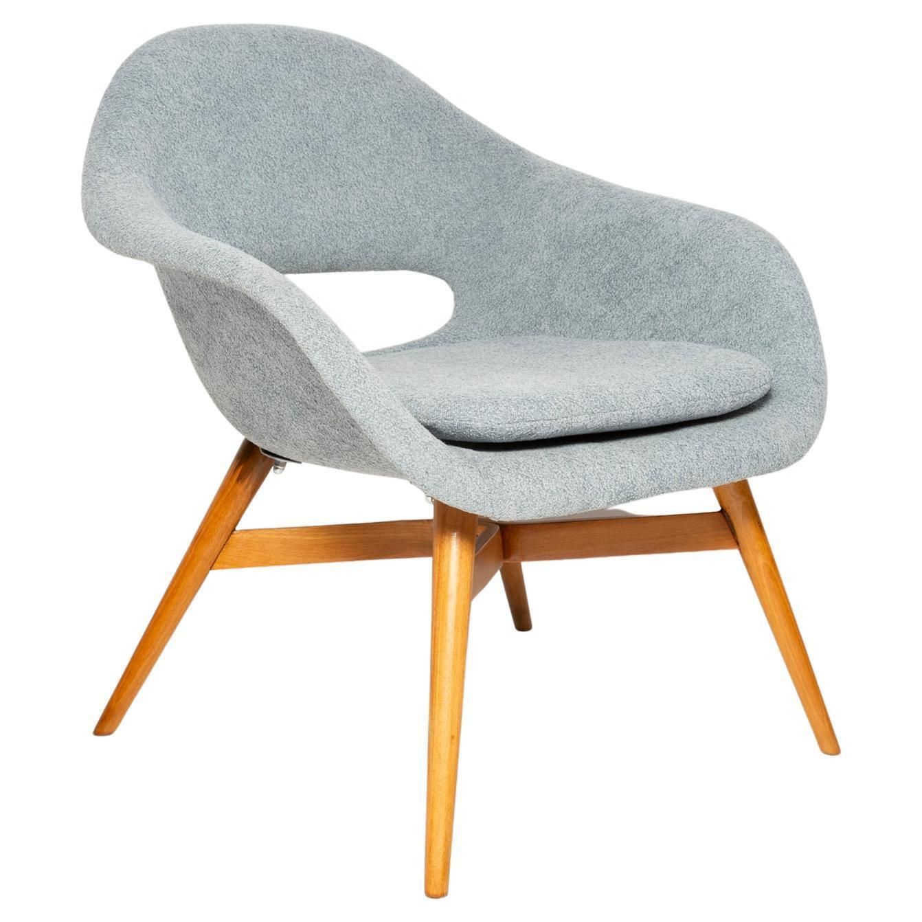 Mid Century Light Blue Shell Chair, Miroslav Navratil, Czechoslovakia, 1960s