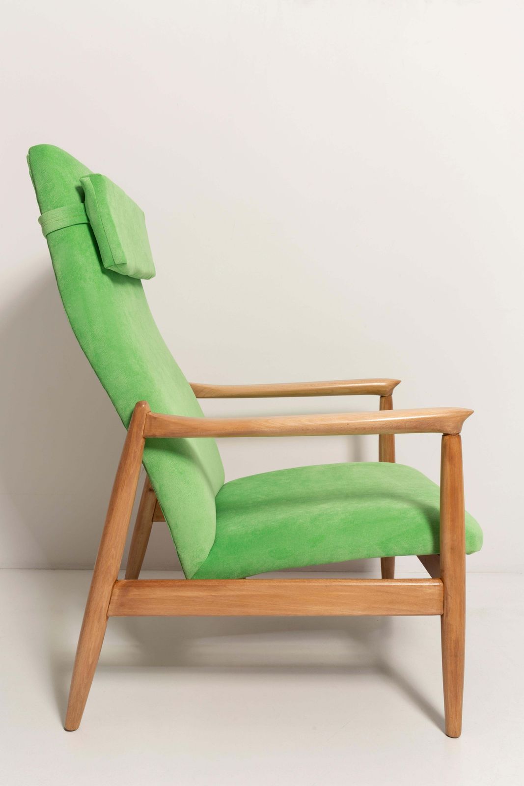 photo for sale Light Lime Green Velvet Armchair, Gfm 64 High, Edmund Homa, 1960s