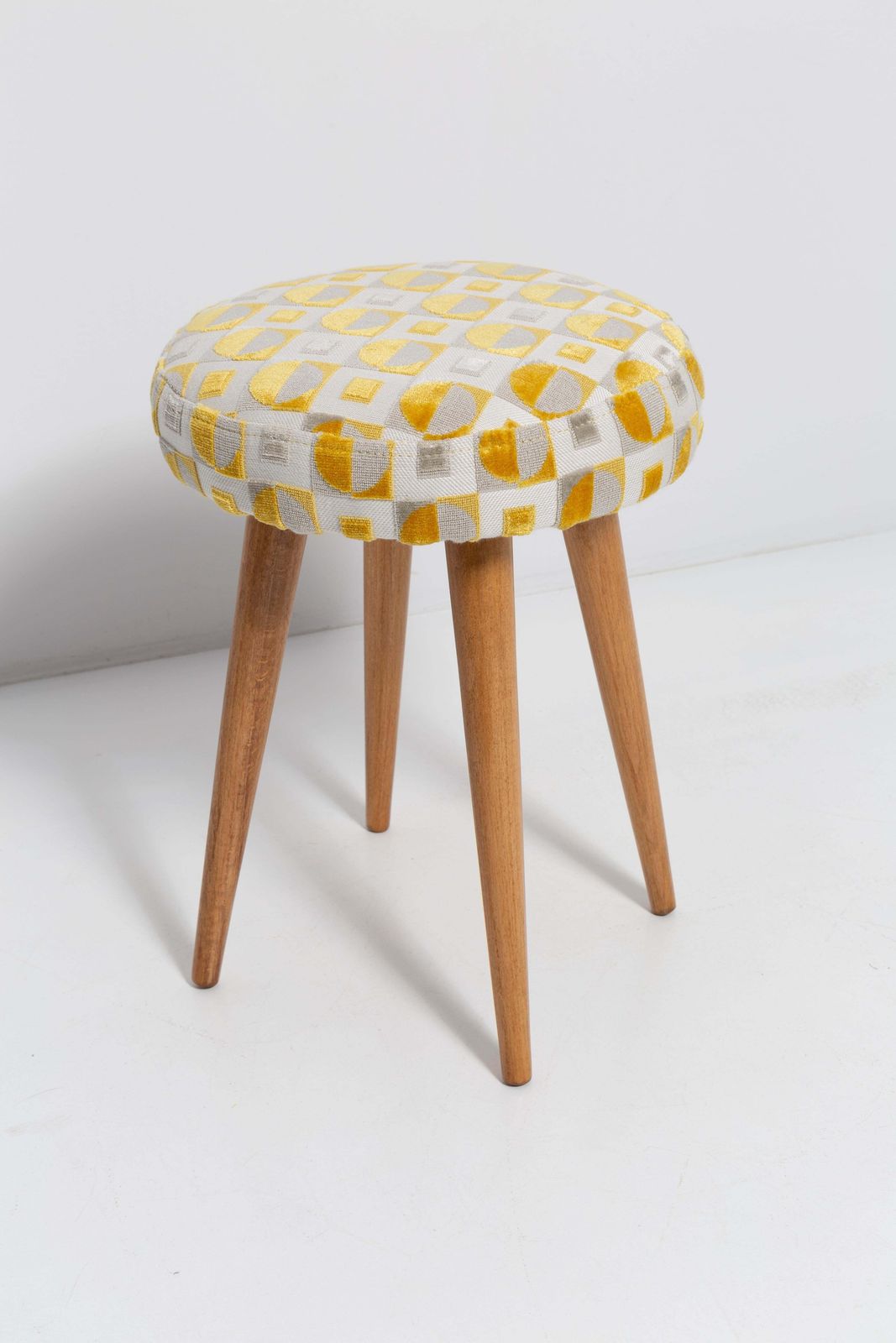 Set Of Two Mid Century Yellow And Beige Stools, Europe, 1960s photo furniture